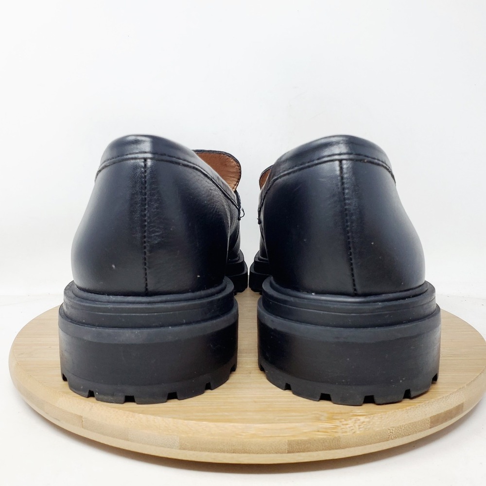 Madewell Chunky Loafer Womens 11 Bradley Black‎ Leather Platform Lug Sole Shoes - Picture 8 of 13